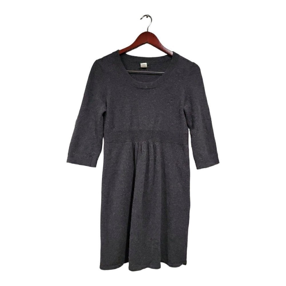 J. Crew Women's Wool Cashmere Blend Dress Size M Gray 3/4 Sleeve Classic